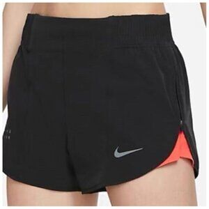 Nike NWT Sz L Black/ Bright Crimson Run Division Tempo Luxe Shorts